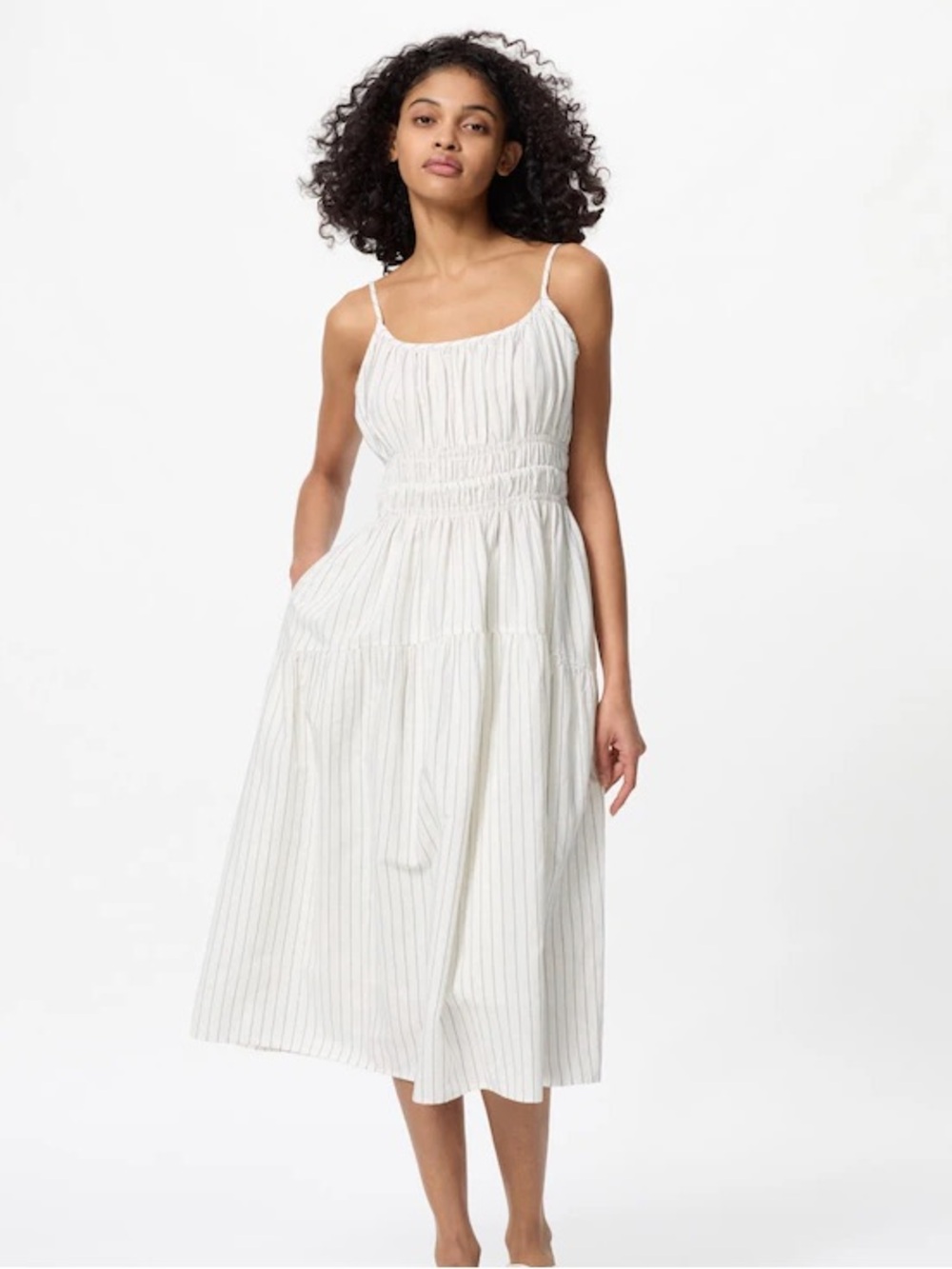 NWT Linen Blend Camisole Dress in Striped (Slip Included)